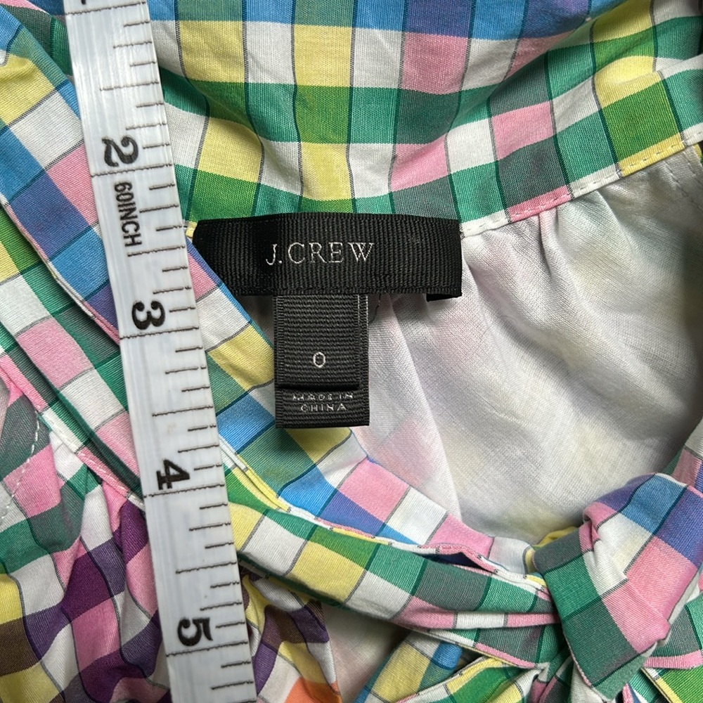 J Crew Multicolor Gingham Plaid Halter Dress - Picture 11 of 12